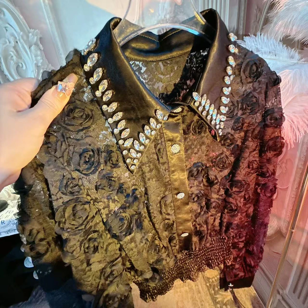 【崔】T0067 时尚重工设计感小香风衬衫秋冬新款宽松显瘦百搭上衣