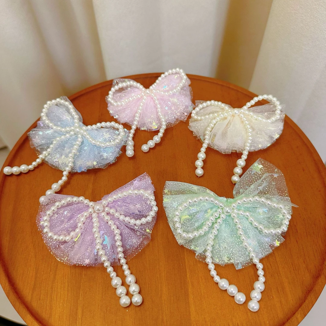 珍珠蝴蝶结高颜值设计百搭女士发饰蛋糕花束diy配件
