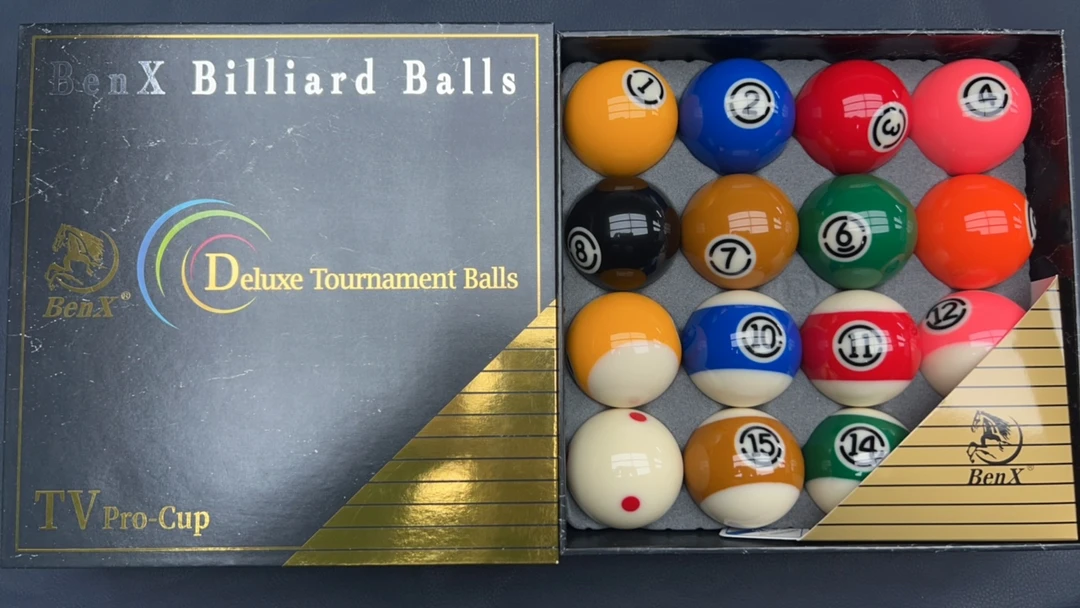 【国产球】奔霄国产黑金刚TV水晶球，国产高端台球中式黑八台球