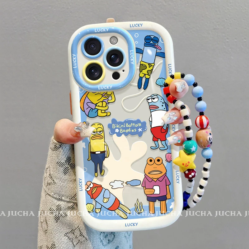 比奇堡路人鱼适用苹果16pro手机壳卡通华为mate70个性小米15新款