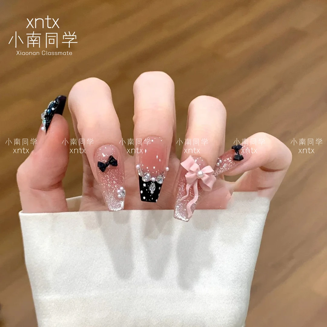 【在逃公主】美甲手工穿戴甲中长款指甲超火新娘猫眼显白气质甲片