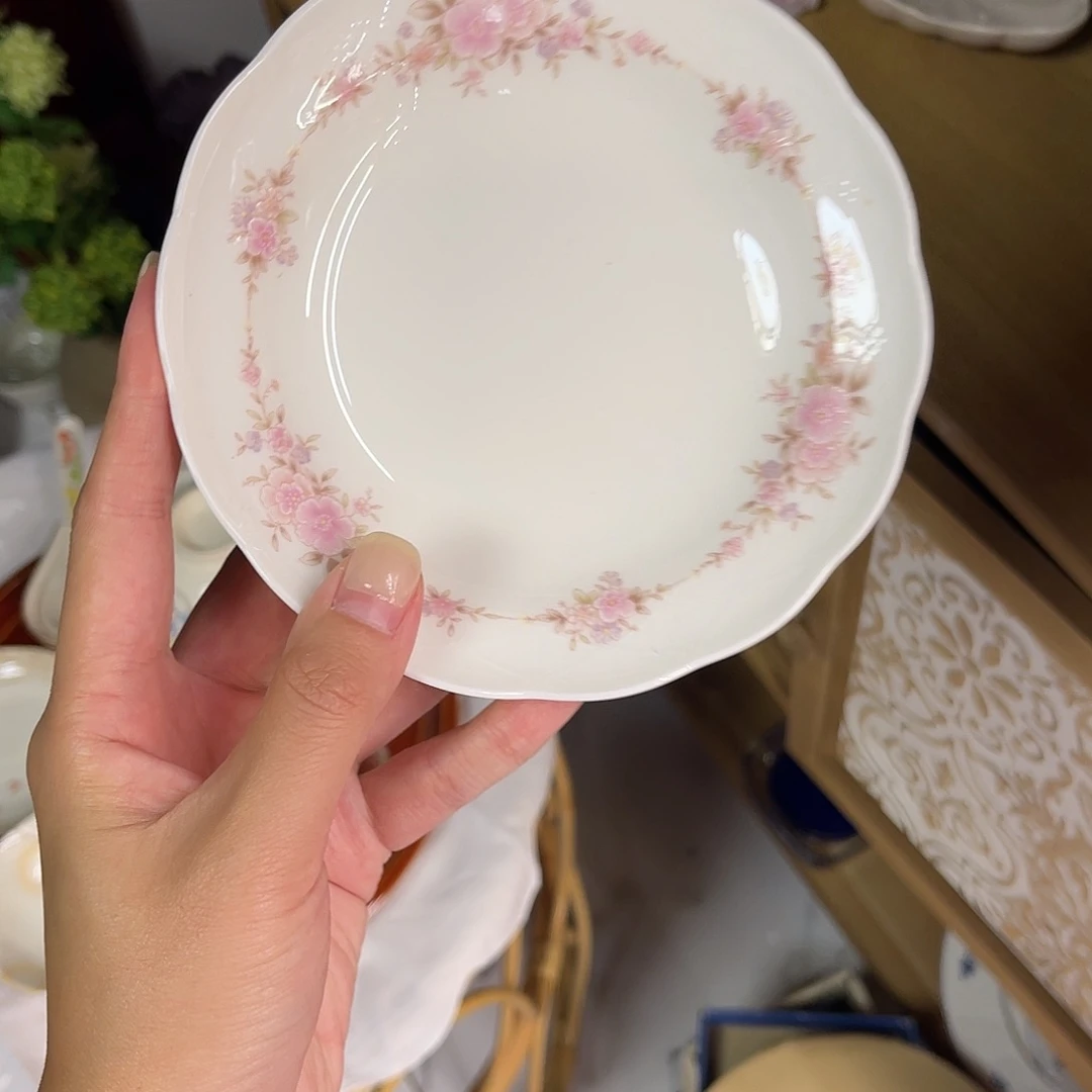 瓷片泽武蕾丝花小盘子甜品盘20
