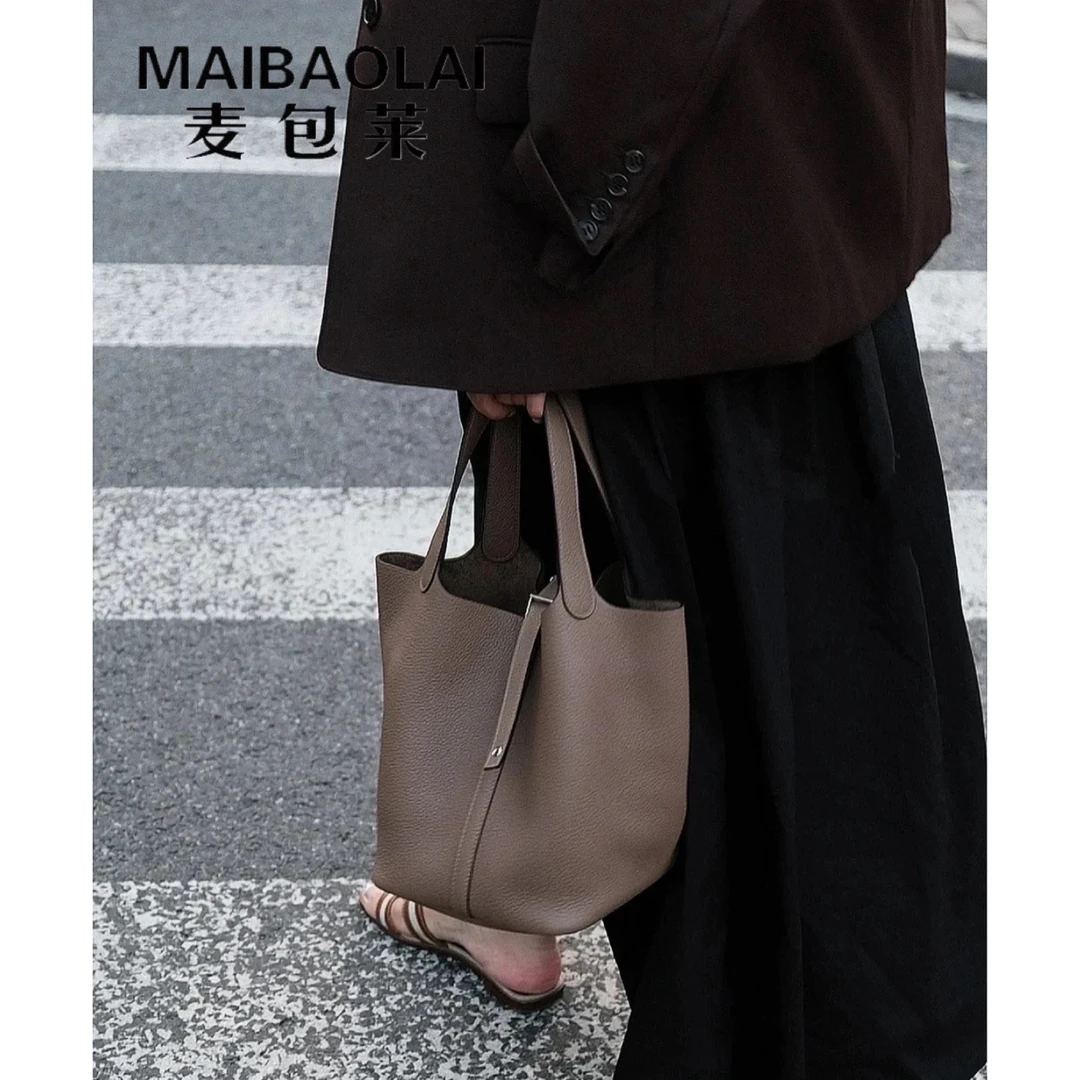 菜篮子手提包包女2025新款春夏高级感质感小众时尚百搭手拎水桶包