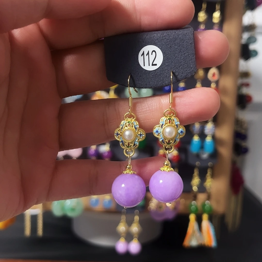 锆石纯铜925银耳饰