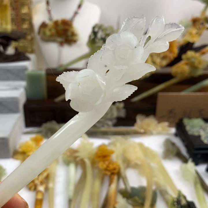 【闪购商品】蛇纹石玉合金发饰
