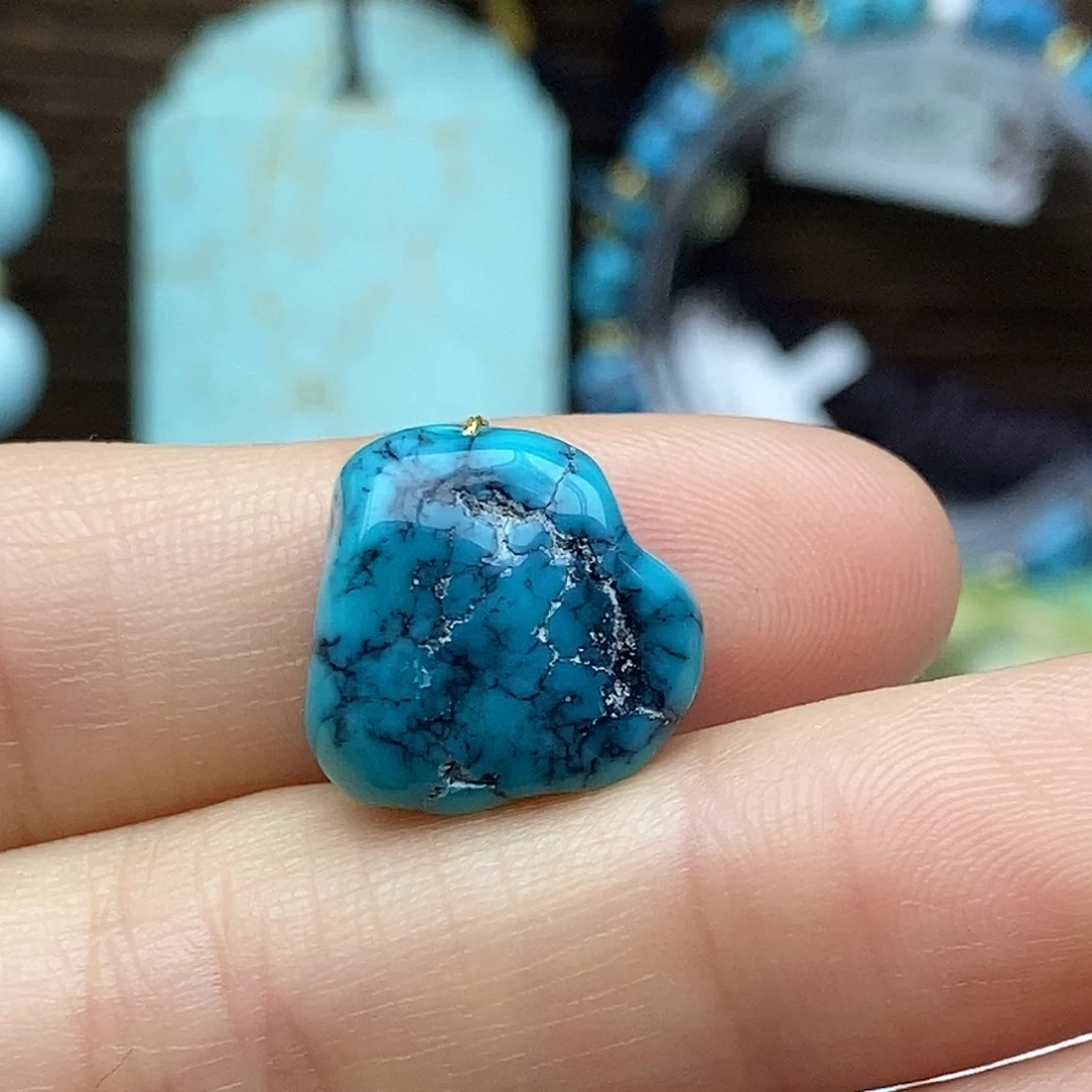 绿松石未镶嵌玉化蓝随行