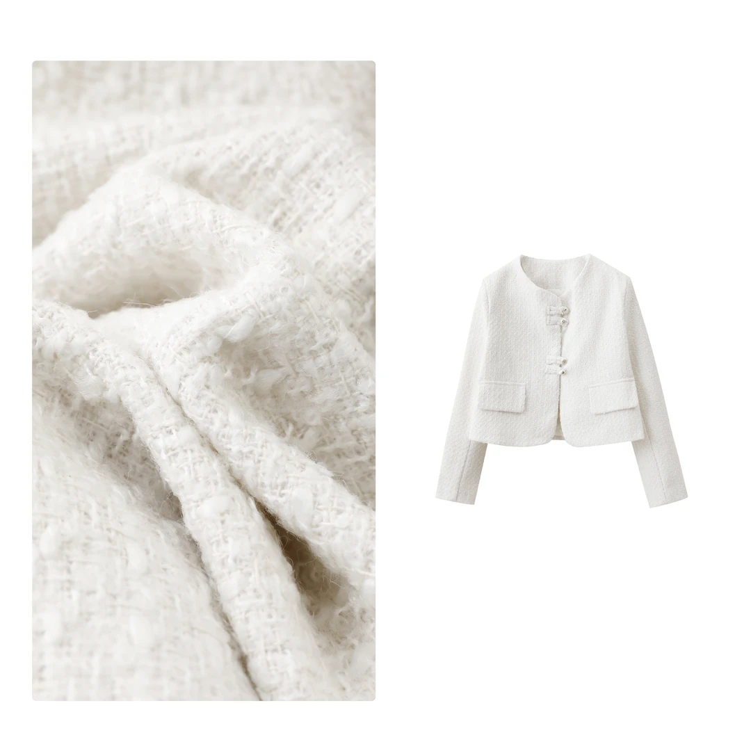 门店46&9！月落银河！白月光/气质小香风国风盘扣短款外套女 Q00026