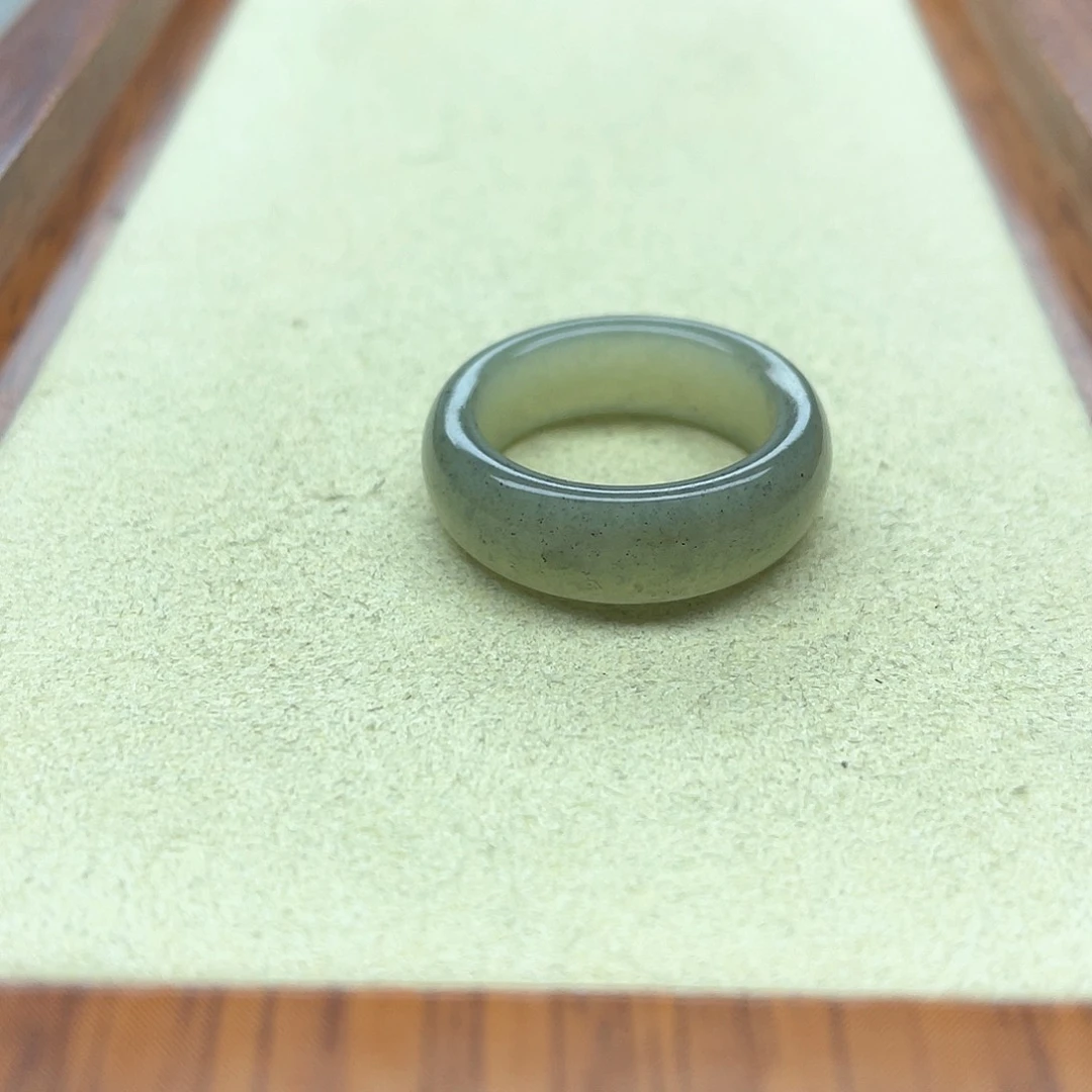 未镶嵌戒指和田玉62青花宽条16码