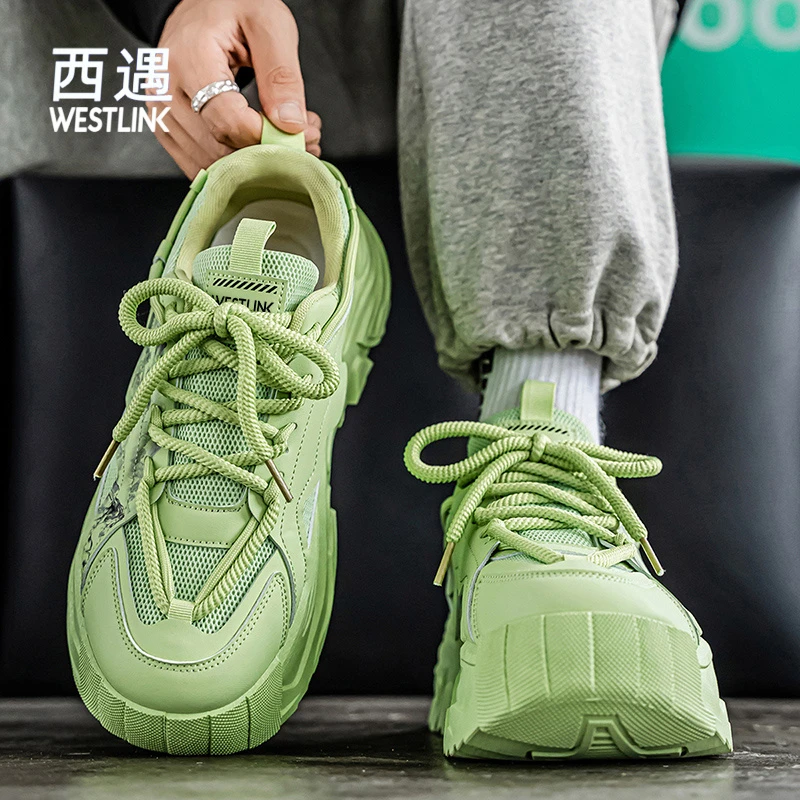 Westlink/西遇新款时尚网红潮牌百搭男鞋运动户外休闲鞋厚底防滑