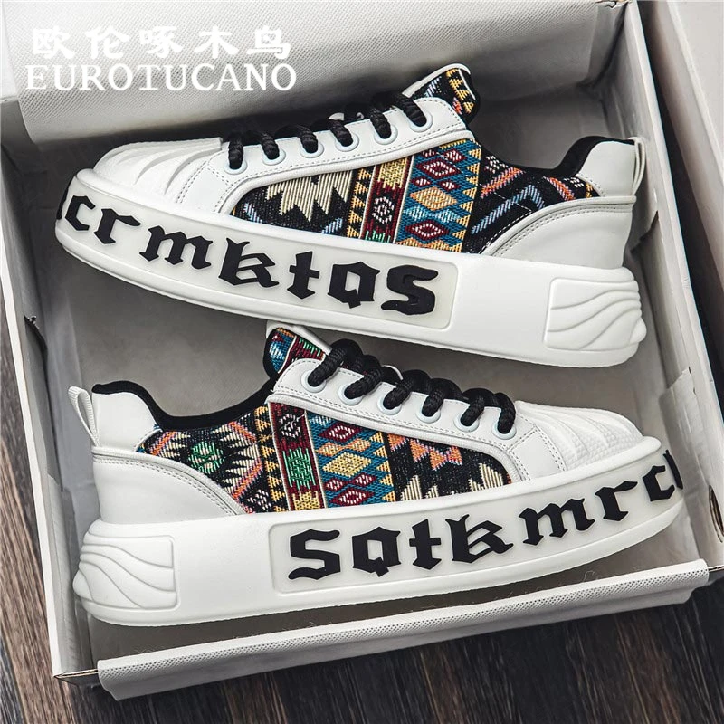 欧伦啄木鸟EUROTUCANO男鞋低帮休闲板鞋子男款时尚耐磨厚底运动鞋