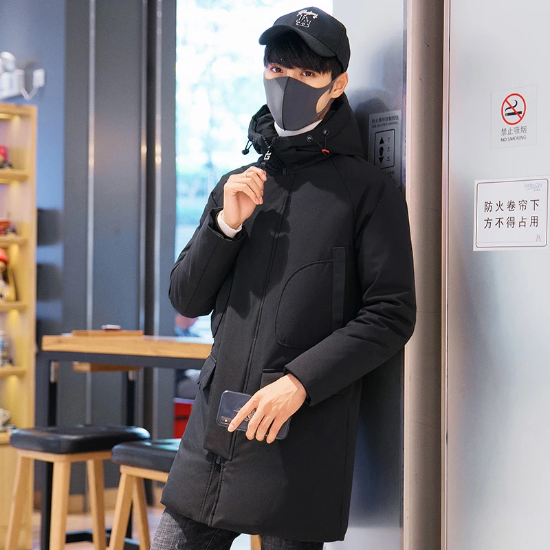 PLAYBOY/花花公子男士外套冬季男士休闲连帽大衣夹克中青年