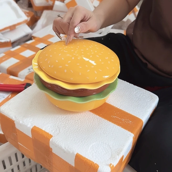 瓷片汉堡6件套 正品