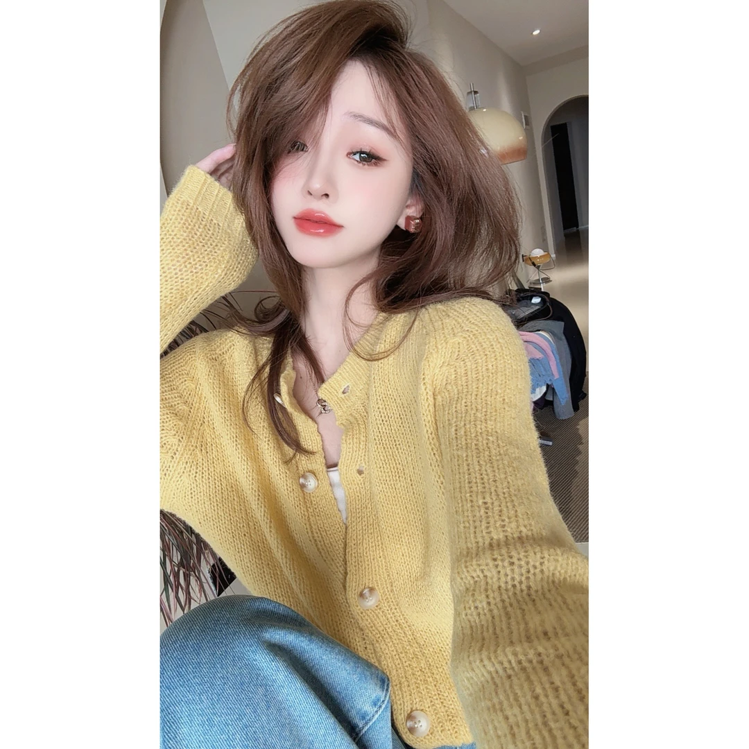 【CHEN】洋气温柔显白毛衣慵懒减龄气质长袖针织开衫25010902