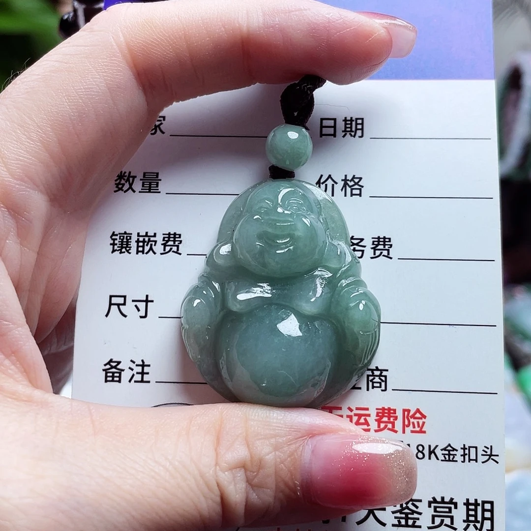 翡翠未镶嵌颈饰佛公52