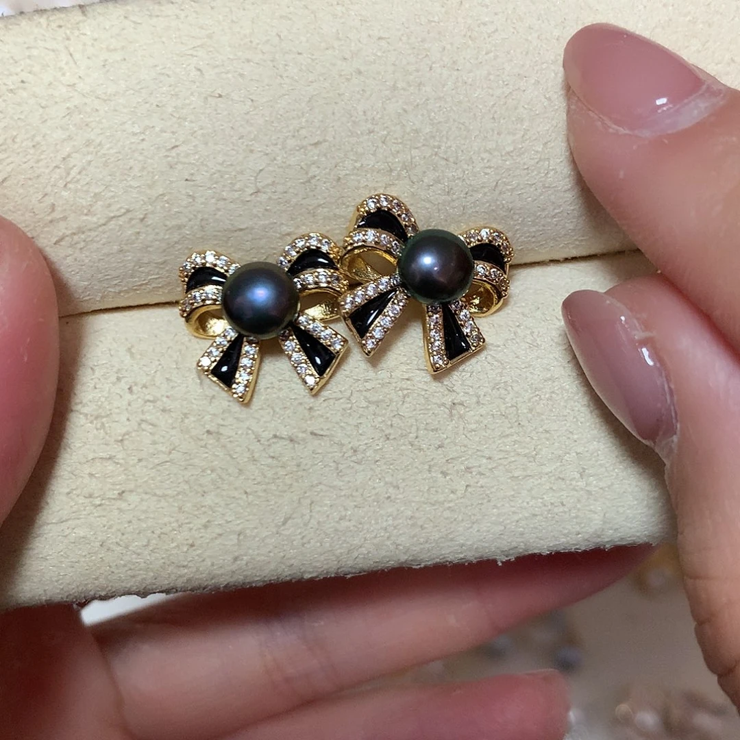 淡水珍珠耳饰合金