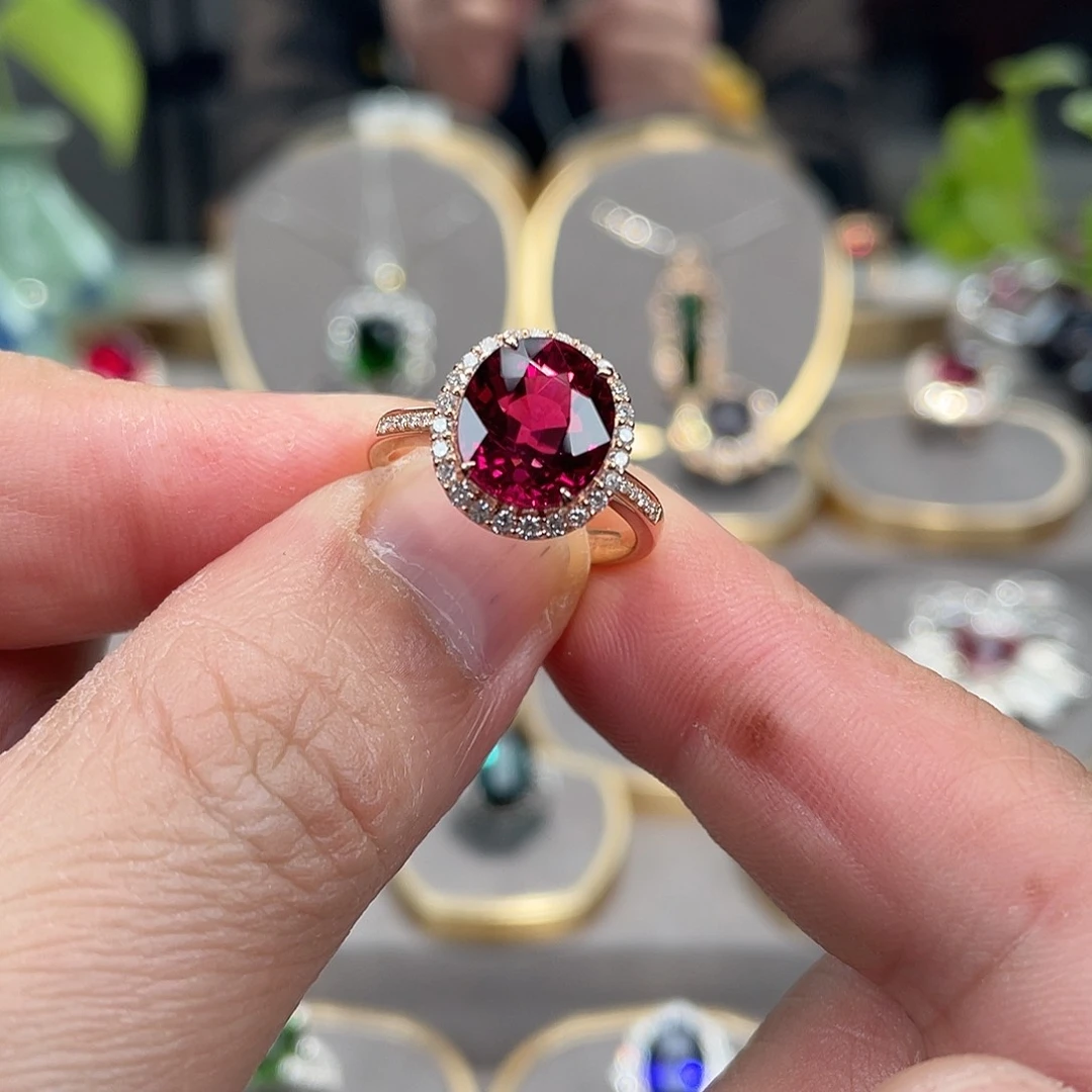 碧玺戒指18K金镶嵌4.36ct