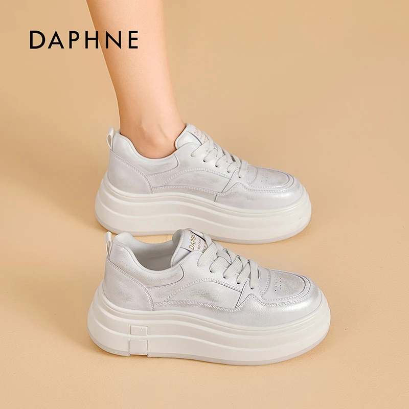 达芙妮女鞋2025秋季板鞋爆款厚底增高运动休闲百搭经典小白鞋H