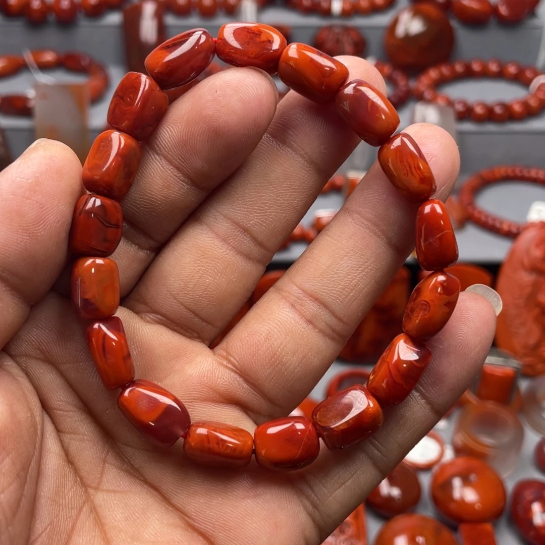 南红玛瑙未镶嵌珠宝奇石单圈