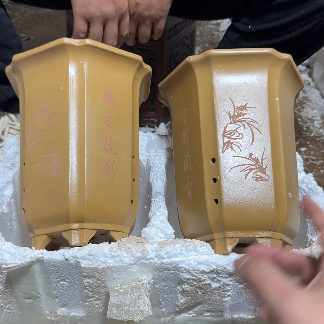 紫砂花盆口径18 17高度21