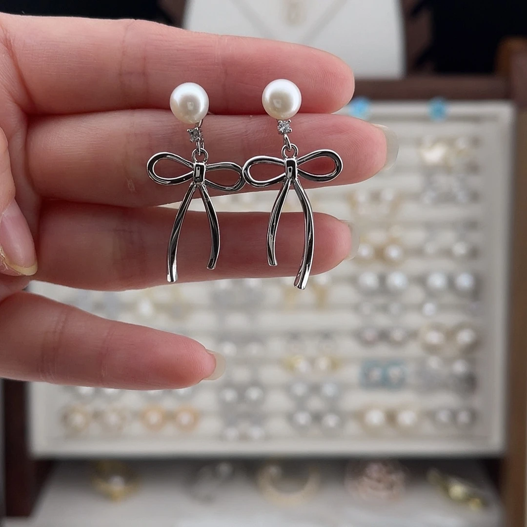 淡水珍珠耳饰合金