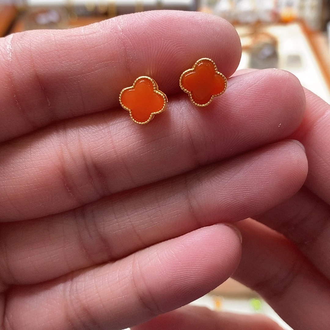 和田玉耳饰银S925镶嵌