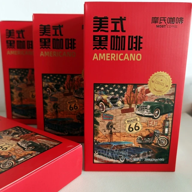 摩氏咖啡美式黑咖啡运动健身代餐学生0蔗糖0脂速溶咖啡粉50100条