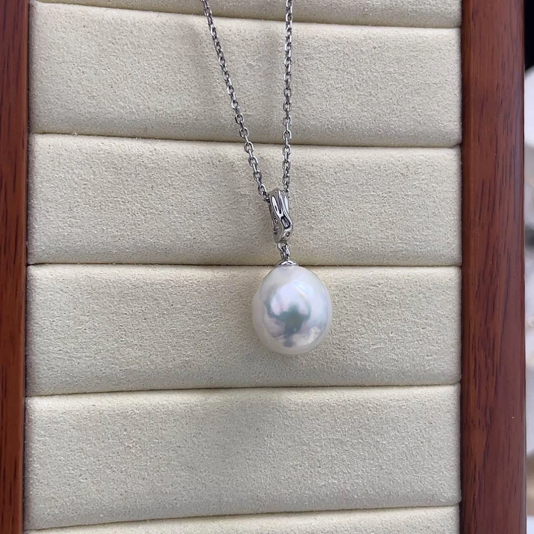 淡水珍珠吊坠(不含链)银S925镶嵌