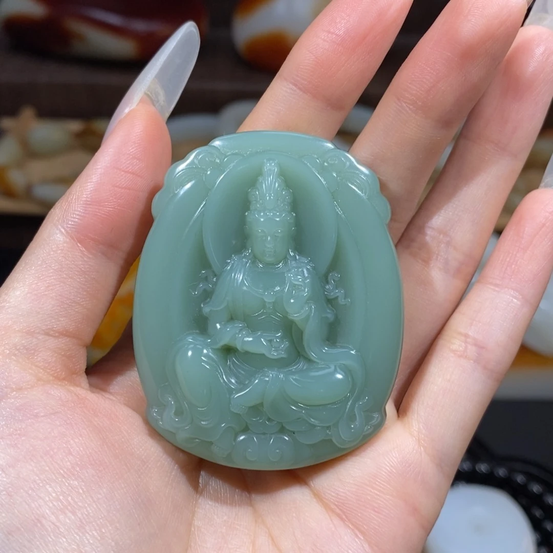 和田玉未镶嵌挂件@***头