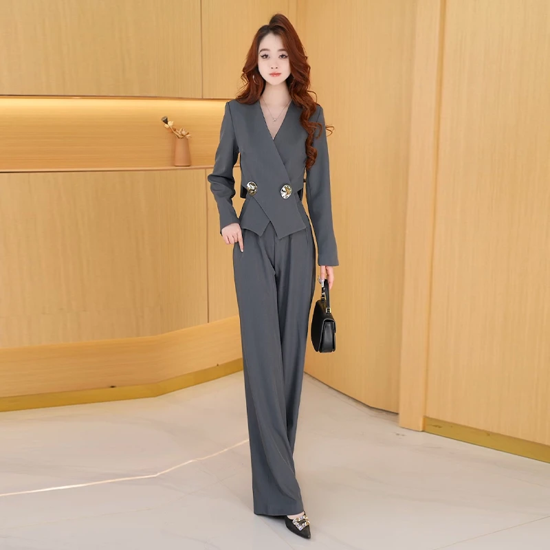 【两件套】秋季时尚女神修身洋气宽松气质休闲百搭显瘦减龄女装套裤