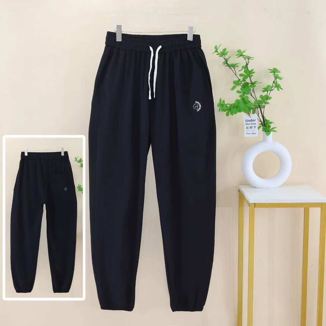 【夏款长裤】青少年运动裤男女童夏款百搭休闲时尚刺绣长裤初夏