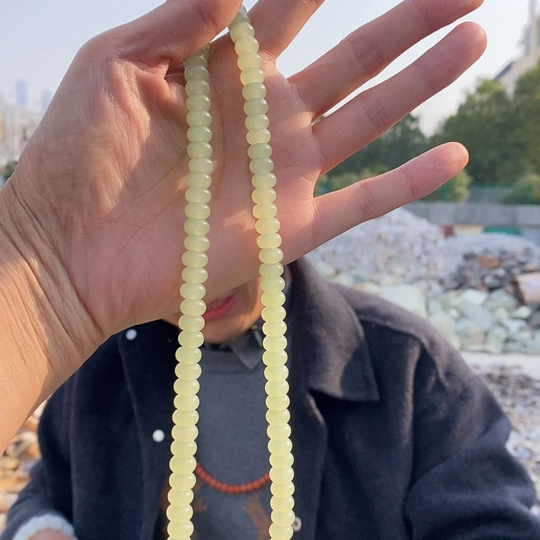 颈饰未镶嵌和田玉算盘项链