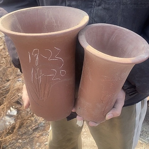 紫砂中国宜兴紫砂花盆，