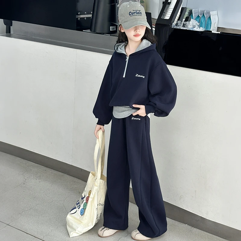 简约潮牌店铺儿童服装2025年新款衣服女童装秋装套装6-12岁高级感