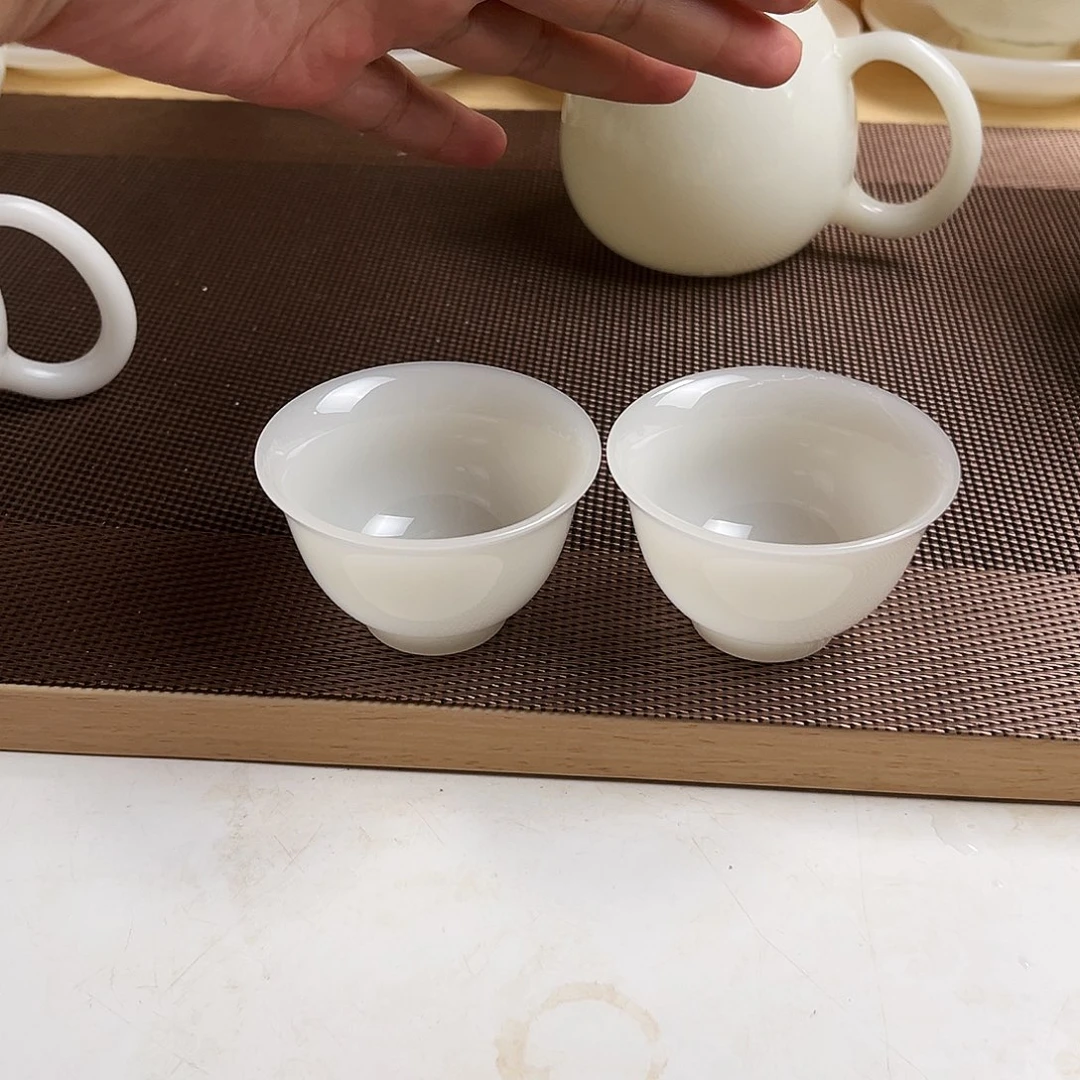 瓷片高档皙白玉瓷精品客杯50cc2个