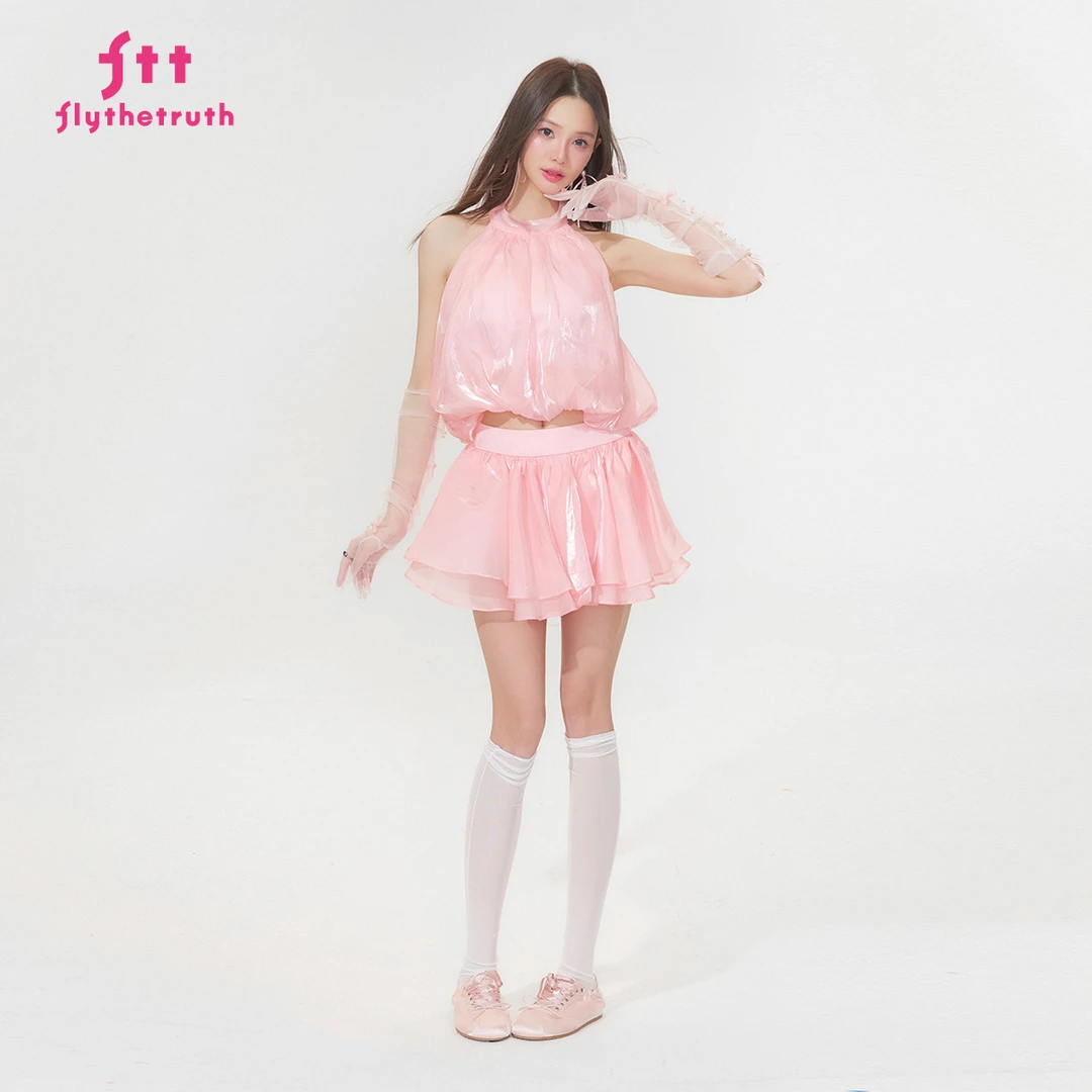 FTT FlyTheTruth 瞬时永恒 甜美双层半身裙女夏季防走光A字短裙裤
