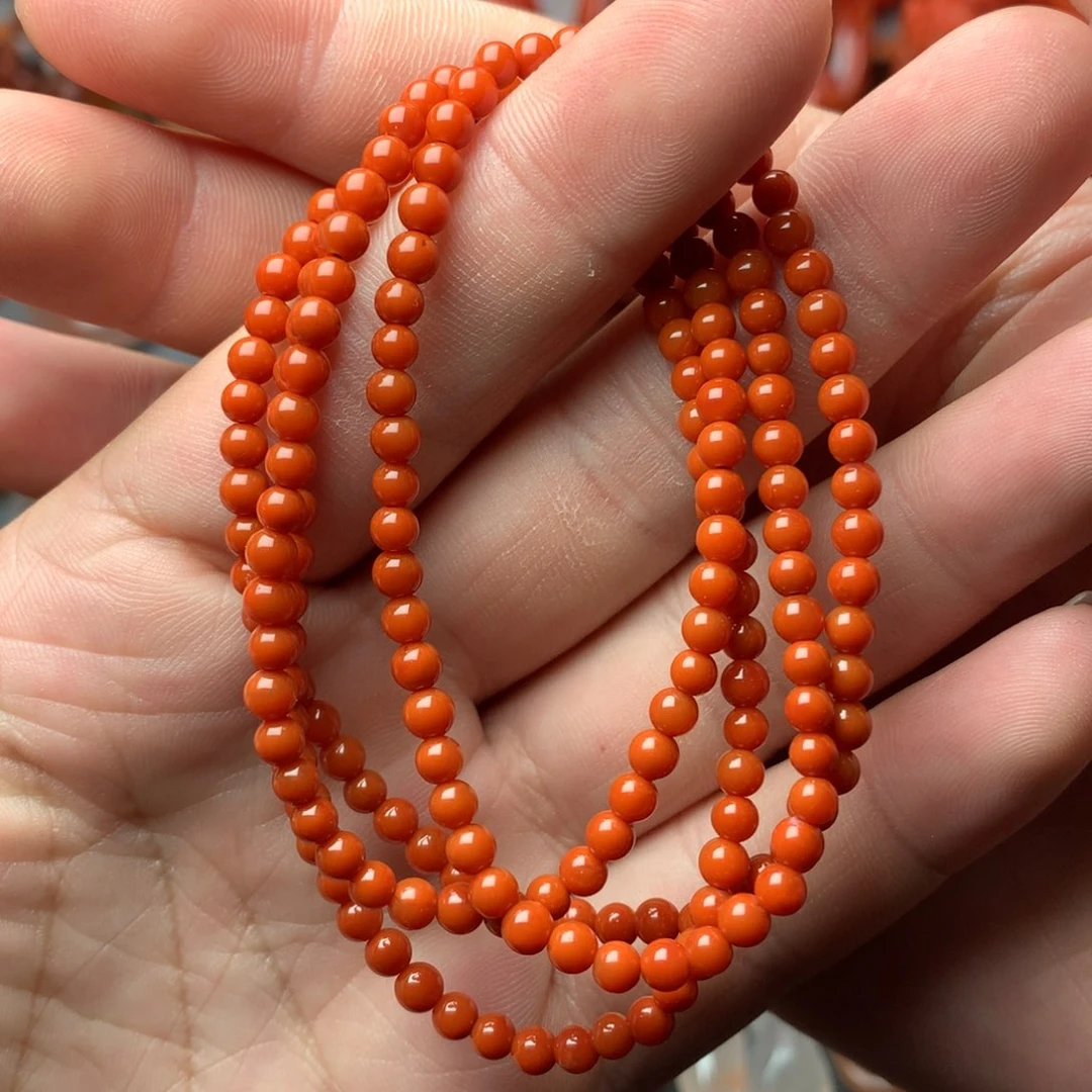 南红玛瑙未镶嵌1锦红小米珠多圈