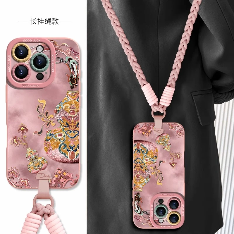 福禄相连适用苹果16promax手机壳iphone16pro新中式15丹雅风14p女