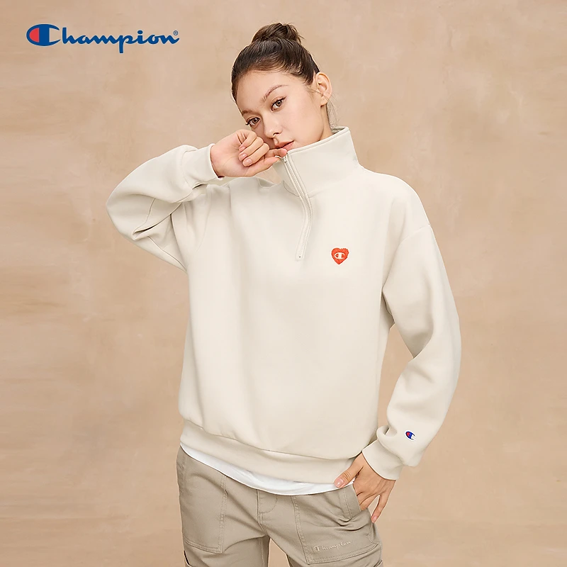 Champion冠军情侣百搭休闲时尚潮流空气层半拉链卫衣U5CSWJW018