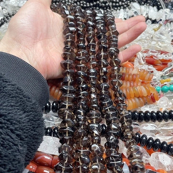 玛瑙/玉髓珠宝半成品未镶嵌一条12x15mm茶晶