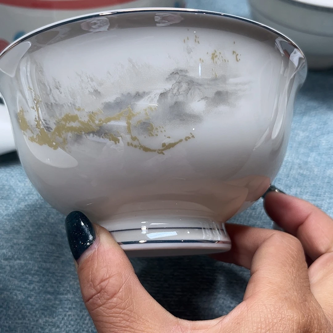 瓷片海岸五寸高脚腕十个