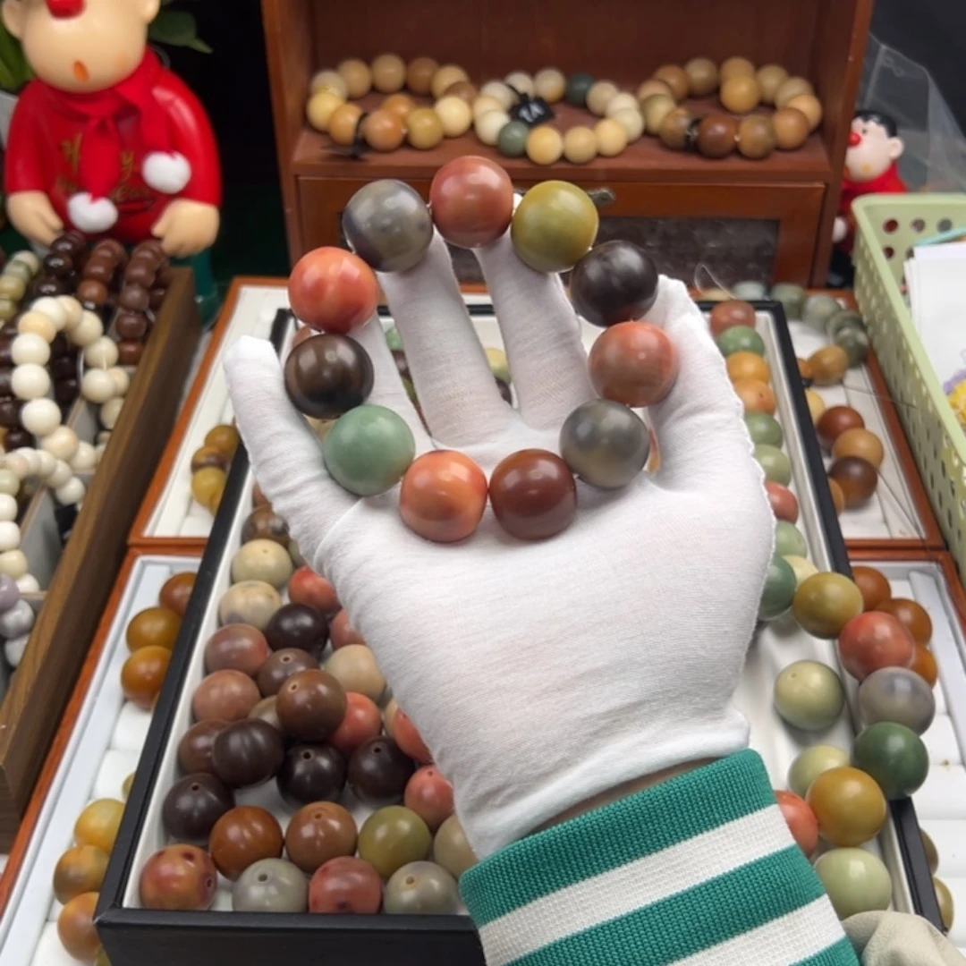 菩提根/象牙果手串可**琪大瑕疵卡23干磨不退不换