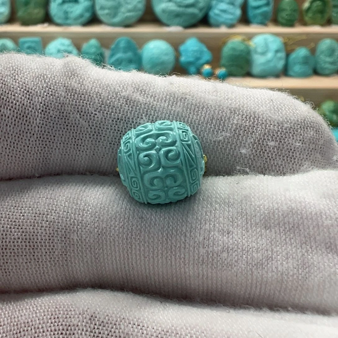 未镶嵌绿松石回纹珠 10.6mm