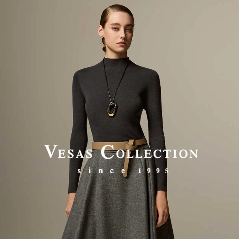 Vesas Collection W1853 半高领针织衫修身打底毛衣
