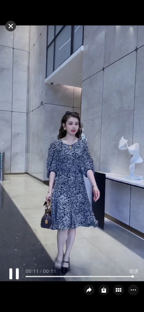 夏季新款宫廷泡泡中袖螺丝纹路黑白撞色减龄蛋糕裙