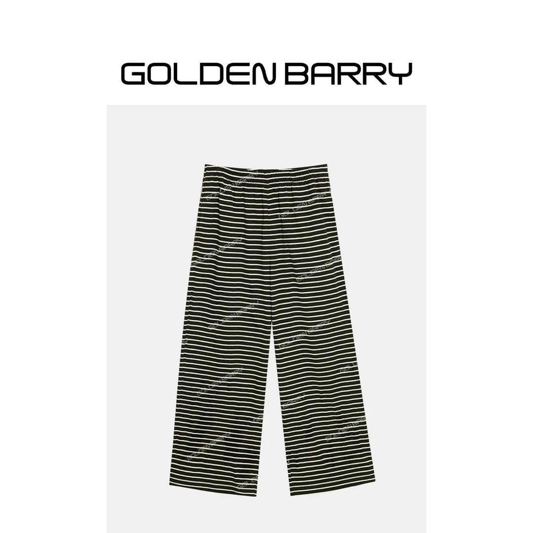 【3.8专享】|564026舒适百搭条纹七分裤