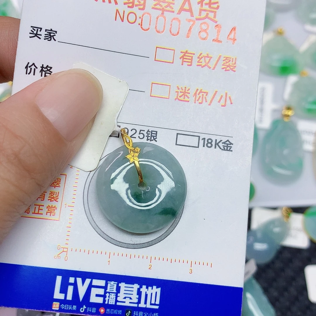 翡翠18K金镶嵌颈饰平安扣
