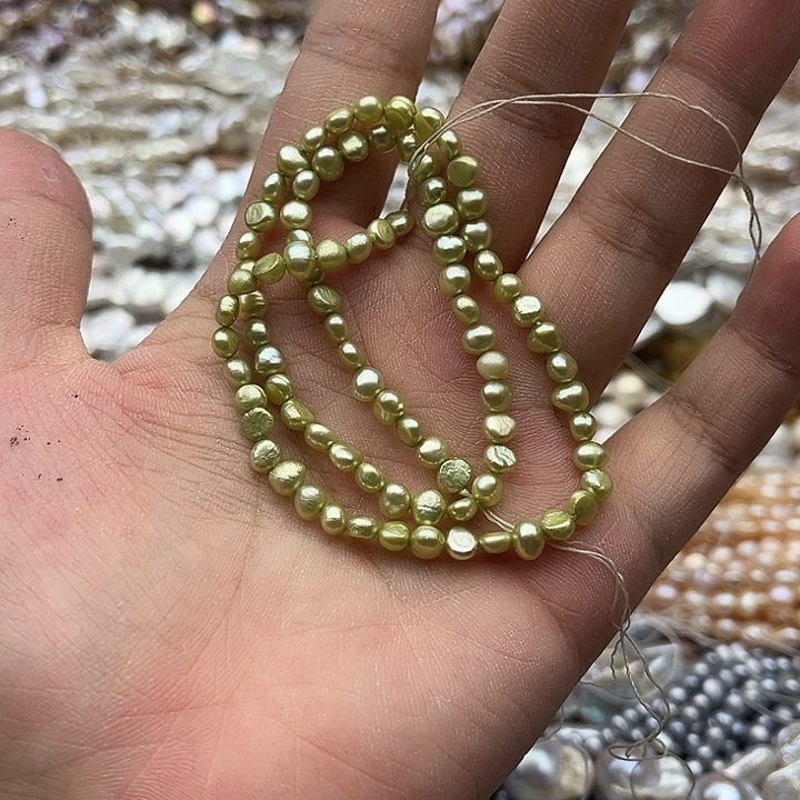 玛瑙/玉髓未镶嵌珠宝半成品一条4mm左右巴洛克珍珠