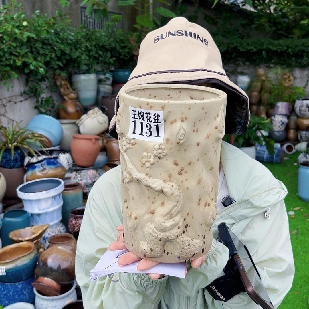 紫砂花盆王嫂花盆直播0524-高23口15