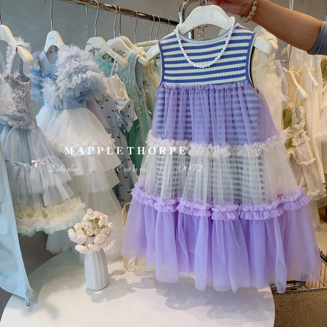 尤画原创设计师童品2025夏季时尚女童连衣裙68191