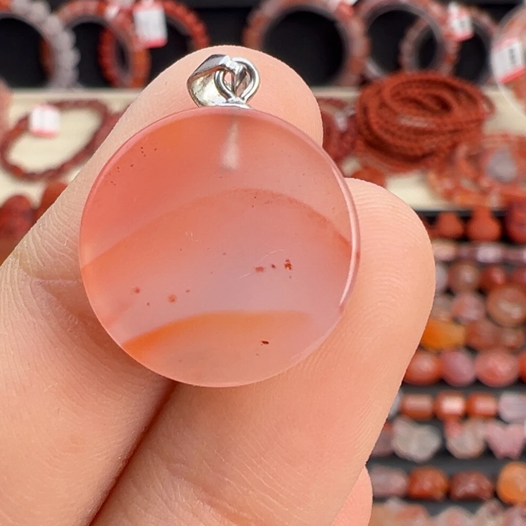 南红玛瑙未镶嵌颈饰圆牌